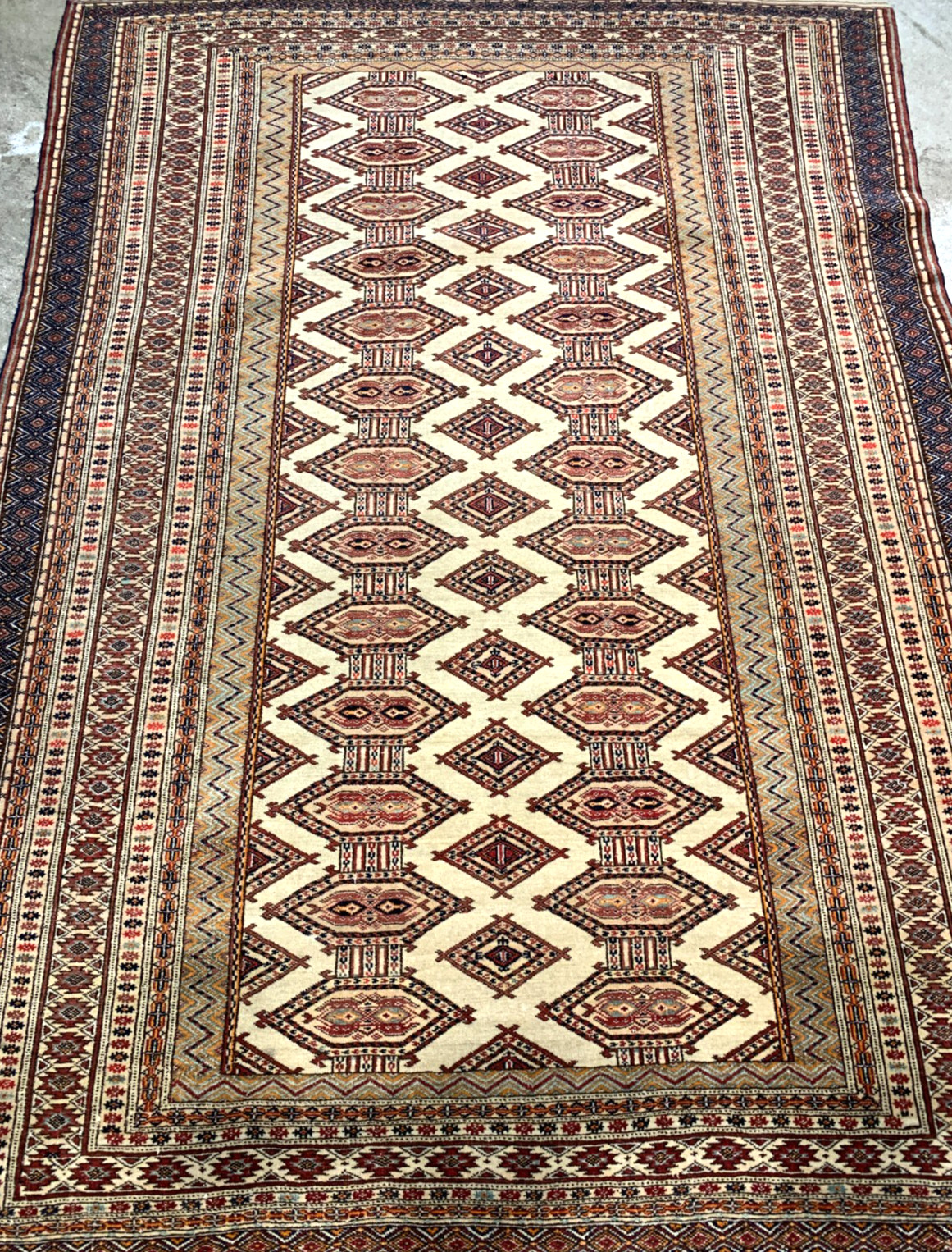4’4″ x 5’9″ Hand-Knotted 100% Wool Pile Turkomane Area Rug – Handmade Carpet