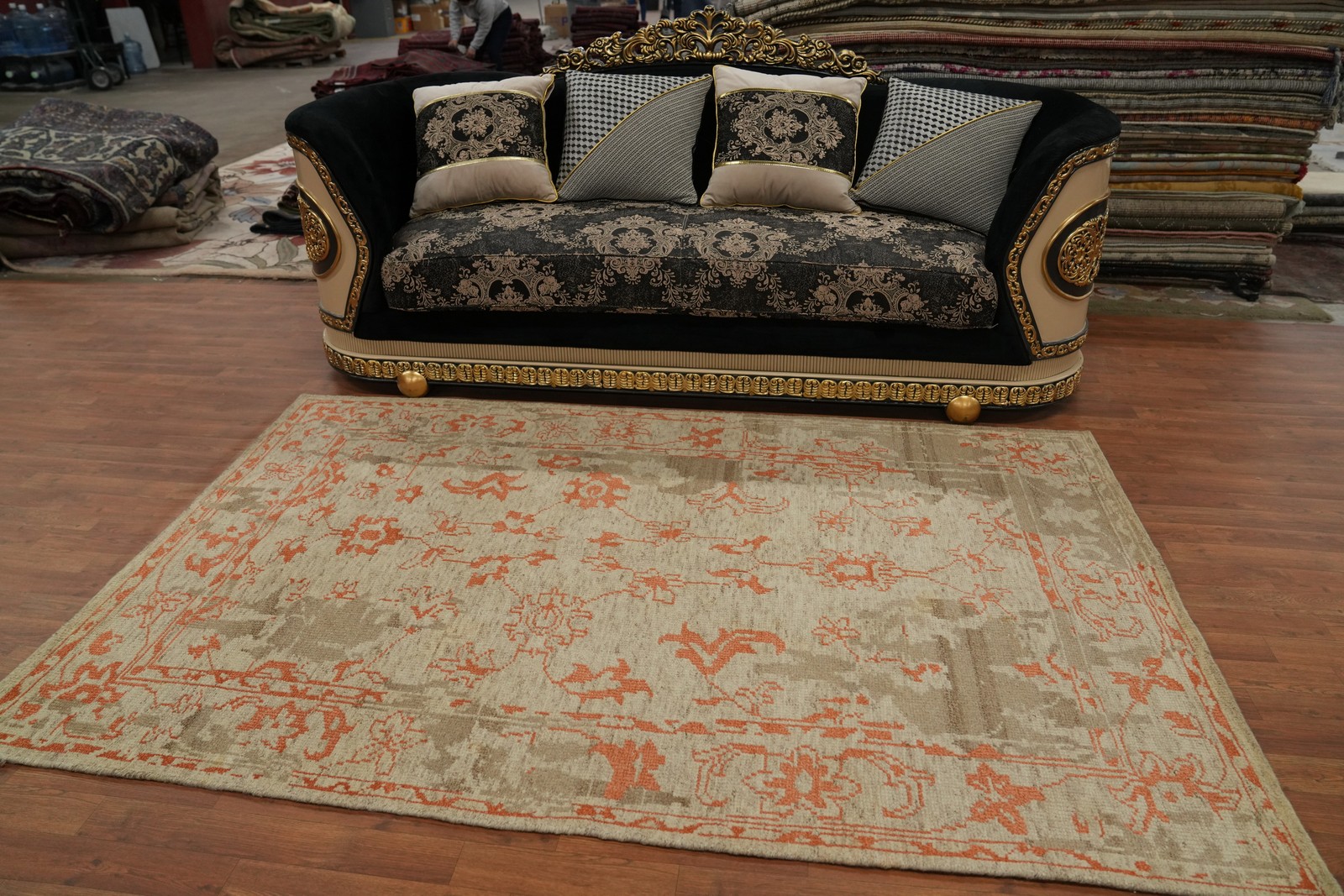 Handmade Oushak Floral Oriental Area Rug Wool Carpet 5×8