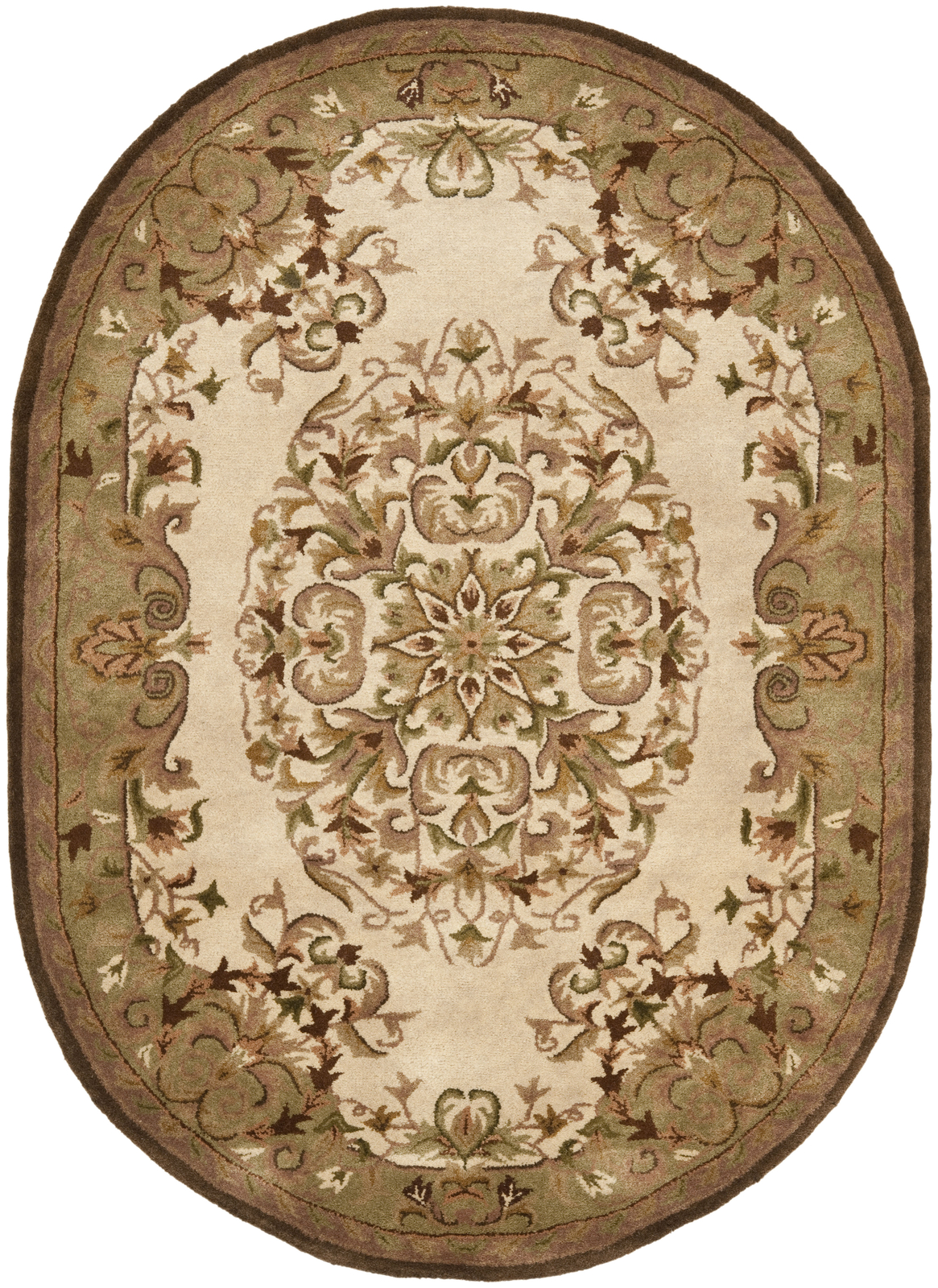 Safavieh Heritage BEIGE / GREEN 7′-6″ X 9′-6″ Oval Area Rug – HG640A-8OV