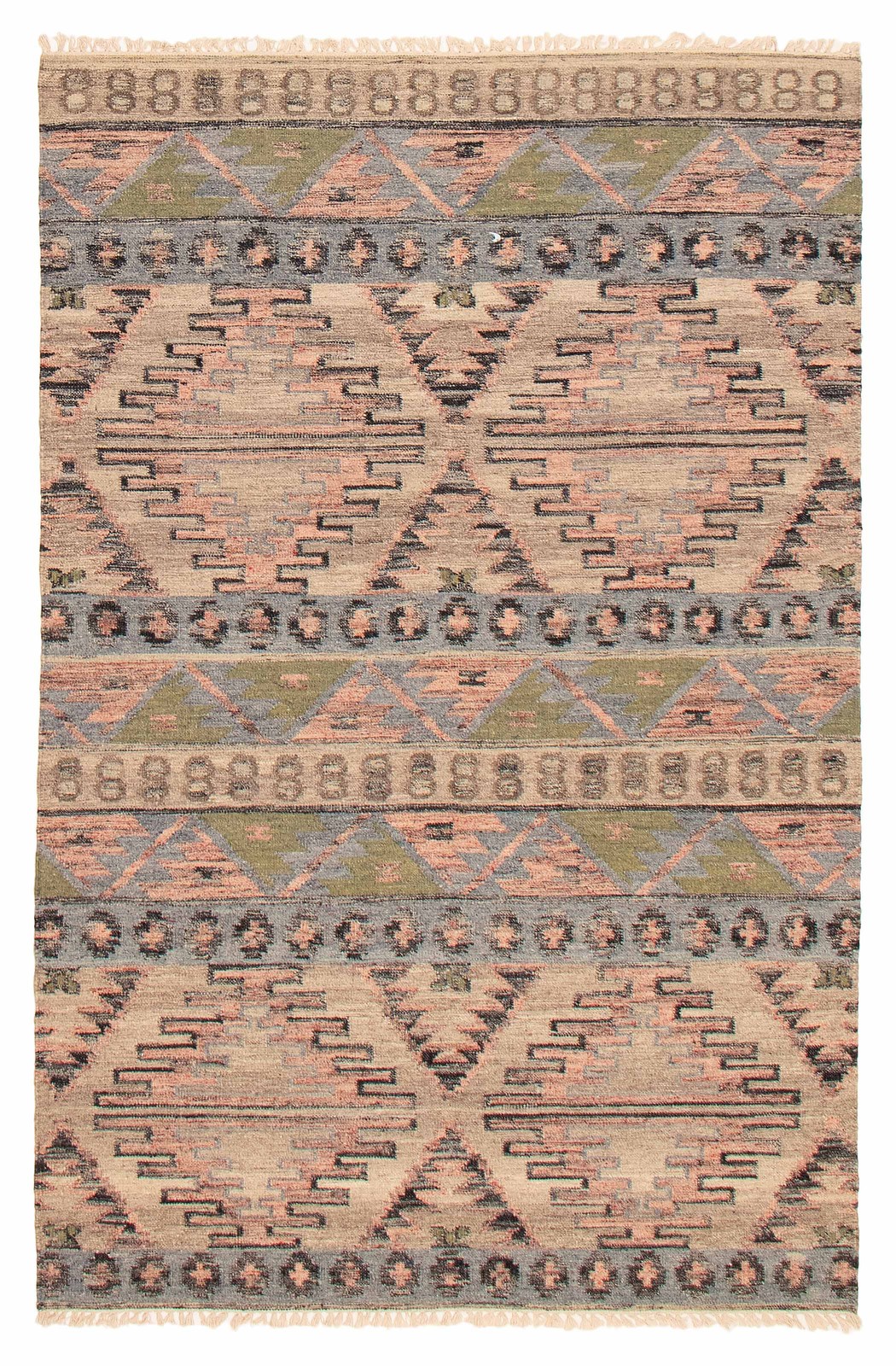 Vintage Hand Woven Area Rug 5’3″ x 8’1″ Traditional Wool Oriental Carpet
