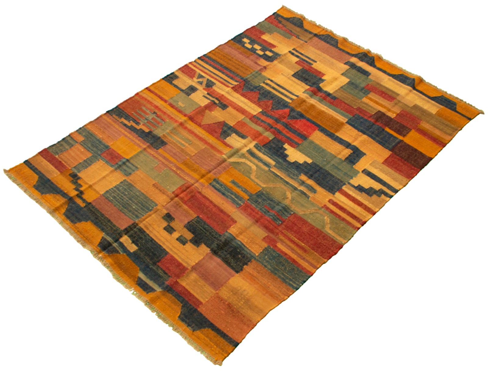 Vintage Hand Woven Area Rug 6’2″ x 8’8″ Traditional Wool Oriental Carpet