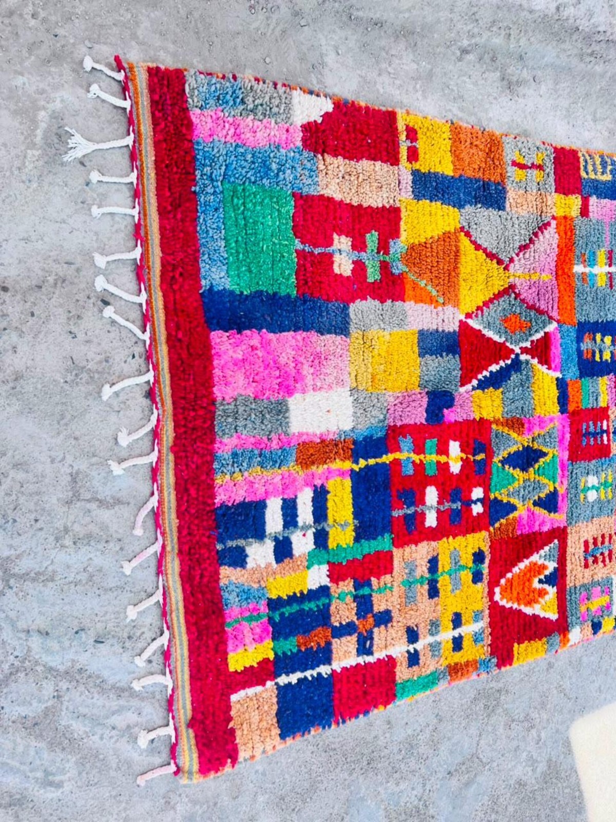 Hand Knotted Moroccan Rug Authentic Wool Berber Rug Design Handmade Carpet Rug