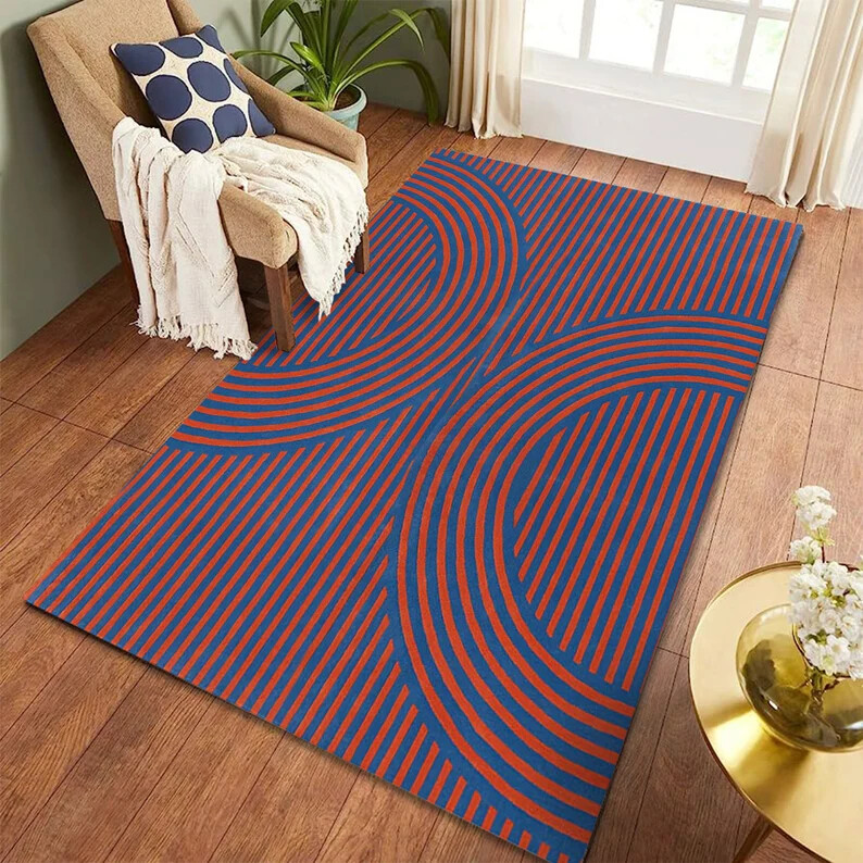 Hand Tufted rug 10×14, 10×10 / Rectangular carpet 9×13, 9×12 Geometric wool 8×13