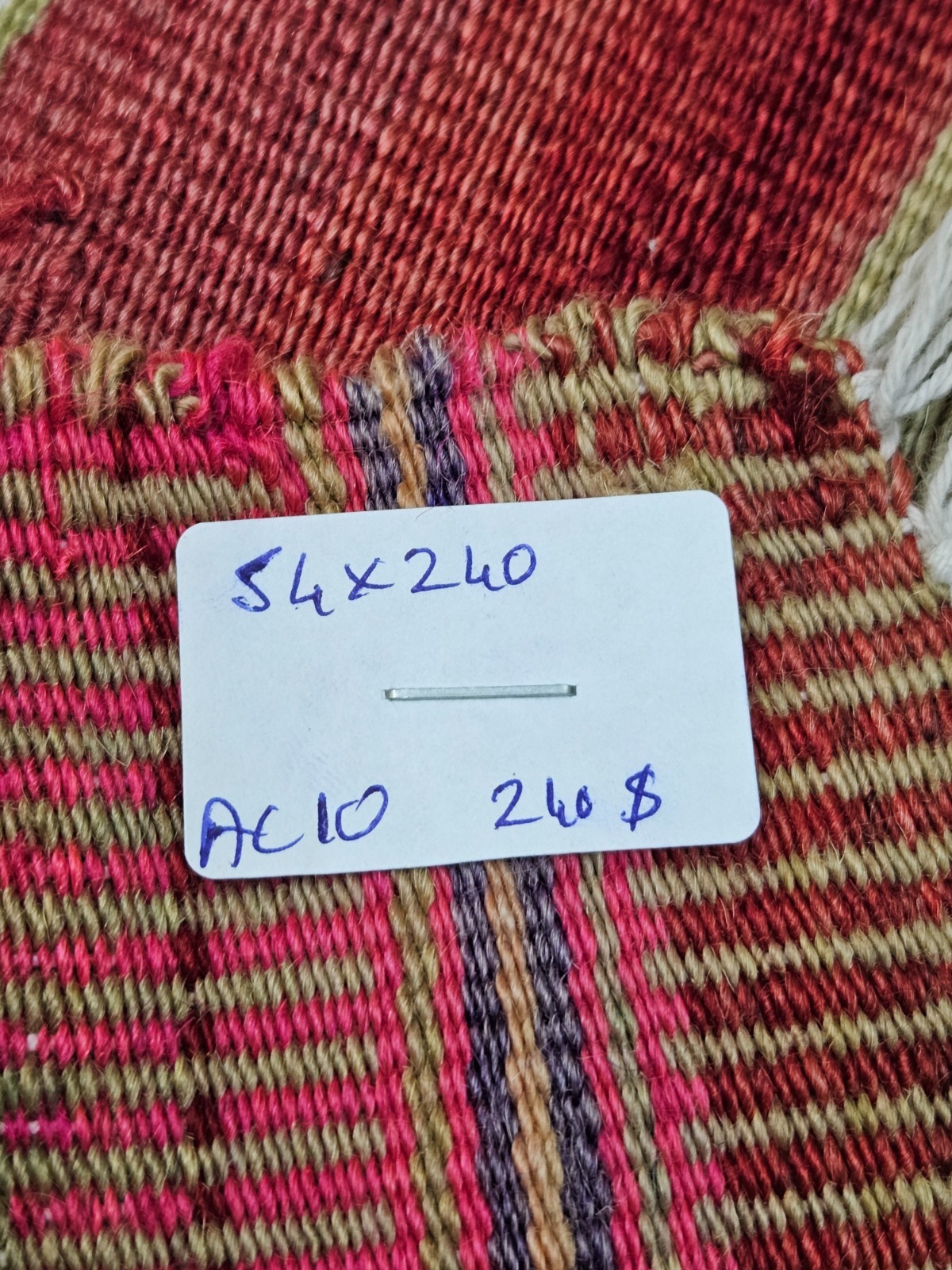 Handmade Wool Turkish 1.8 x 7.9 ft Kilim Runner Rug with Diamond Tribal Motifs