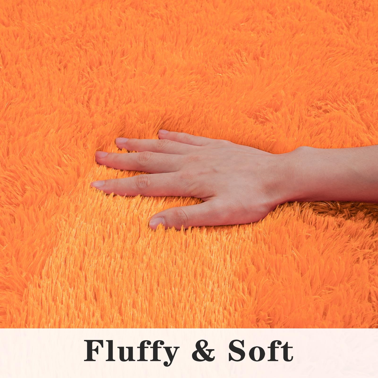 Dssimo Super Fluffy Rug for Bedroom, 4×6 Feet, Modern Shag Orange Area Rugs, …