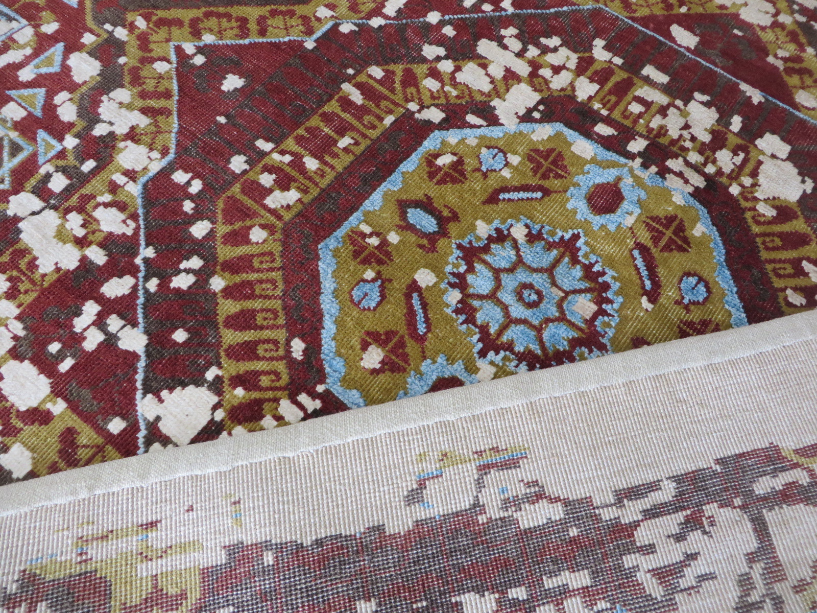 8’10 X 11’11 Hand Knotted Broken Heriz Modern Oriental Rug With Silk G5952
