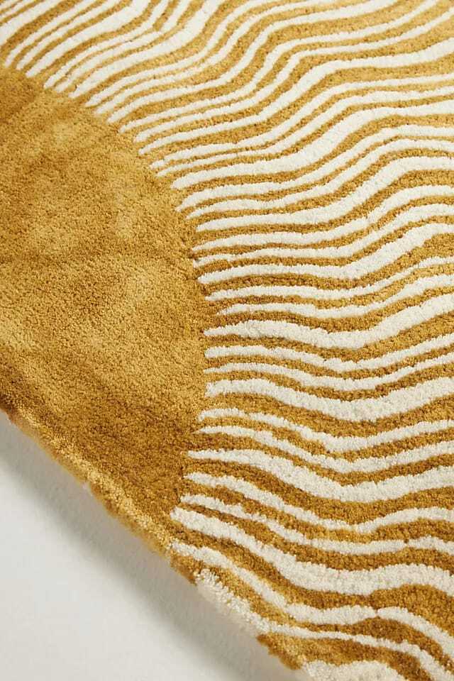 100%Wool Hand Tufted 4×6 Feet Sun Rays Print Hand Made Rug Customized Area Rug