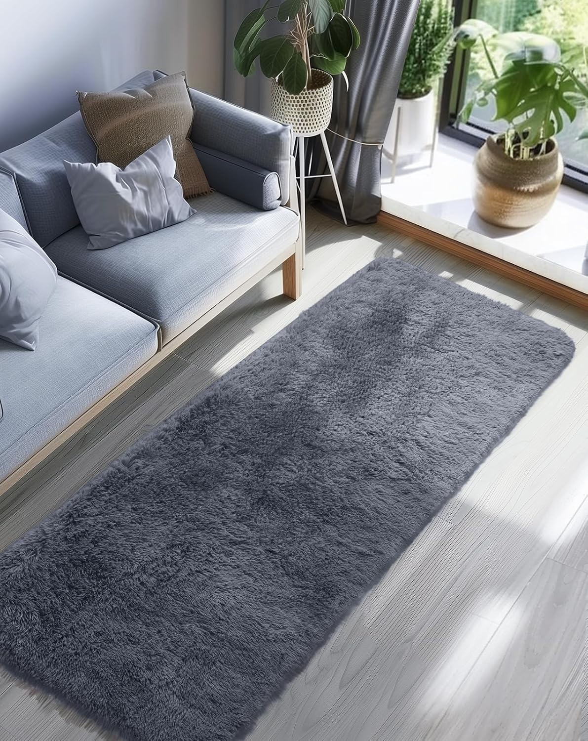2×6 Washable Runner Rug for Hallway,Non-Slip Fluffy Soft Bedside Rugs, Bedroom