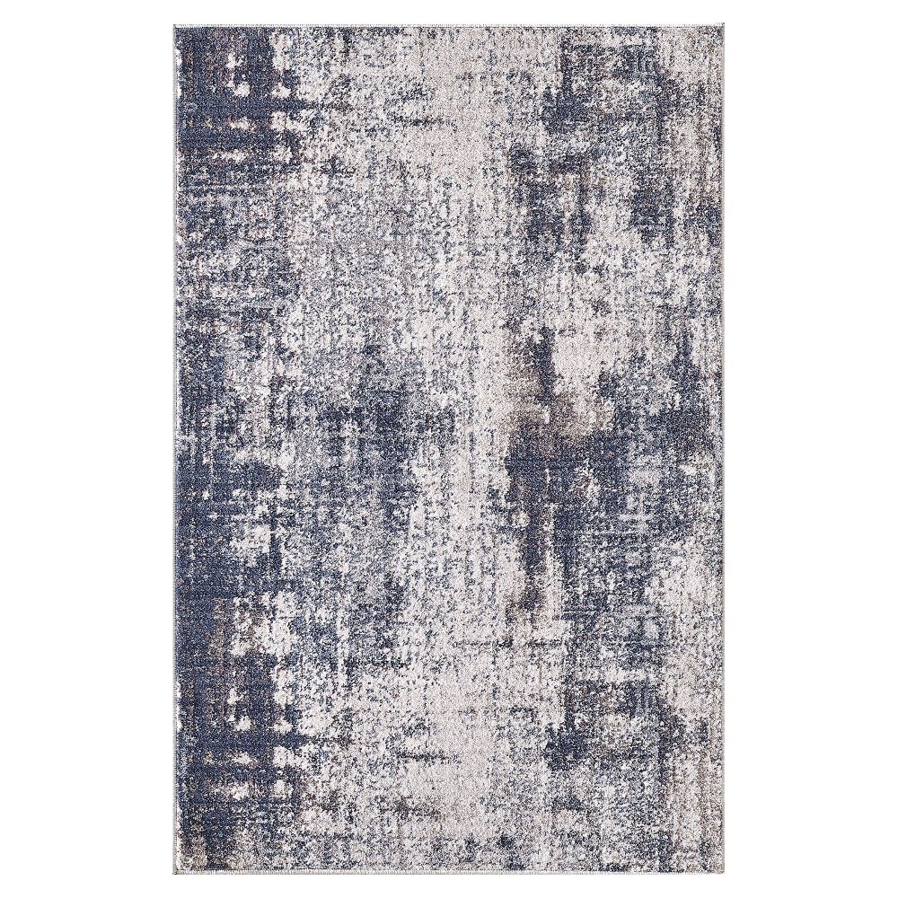 Navy Abstract Indoor Accent Rug 30 x 46