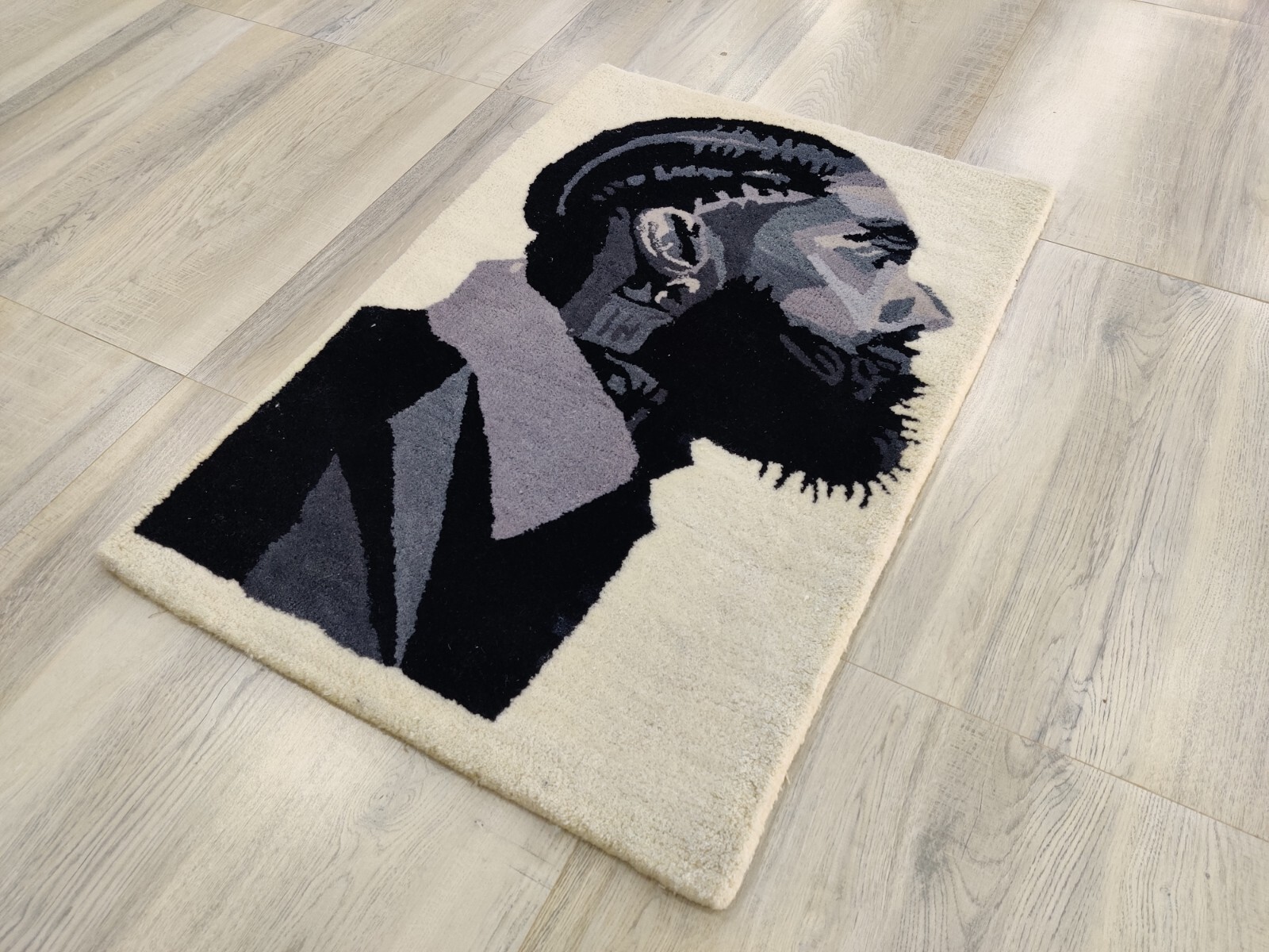 Hand Tufted Rug for Kids Teens 100% Wool Handmade Nipsey Hussel Art 2 x 3 ft