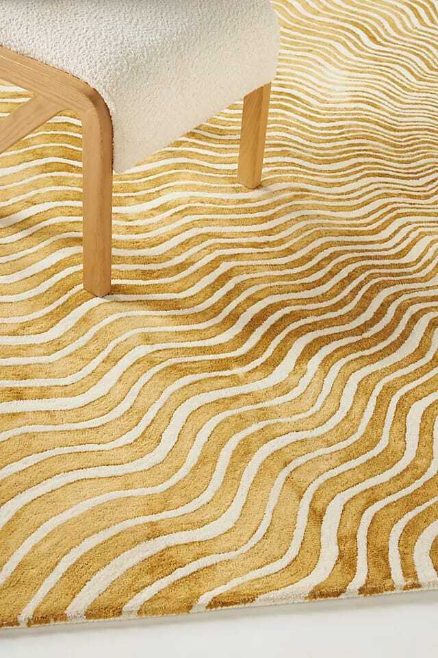 100%Wool Hand Tufted 4×6 Feet Sun Rays Print Hand Made Rug Customized Area Rug