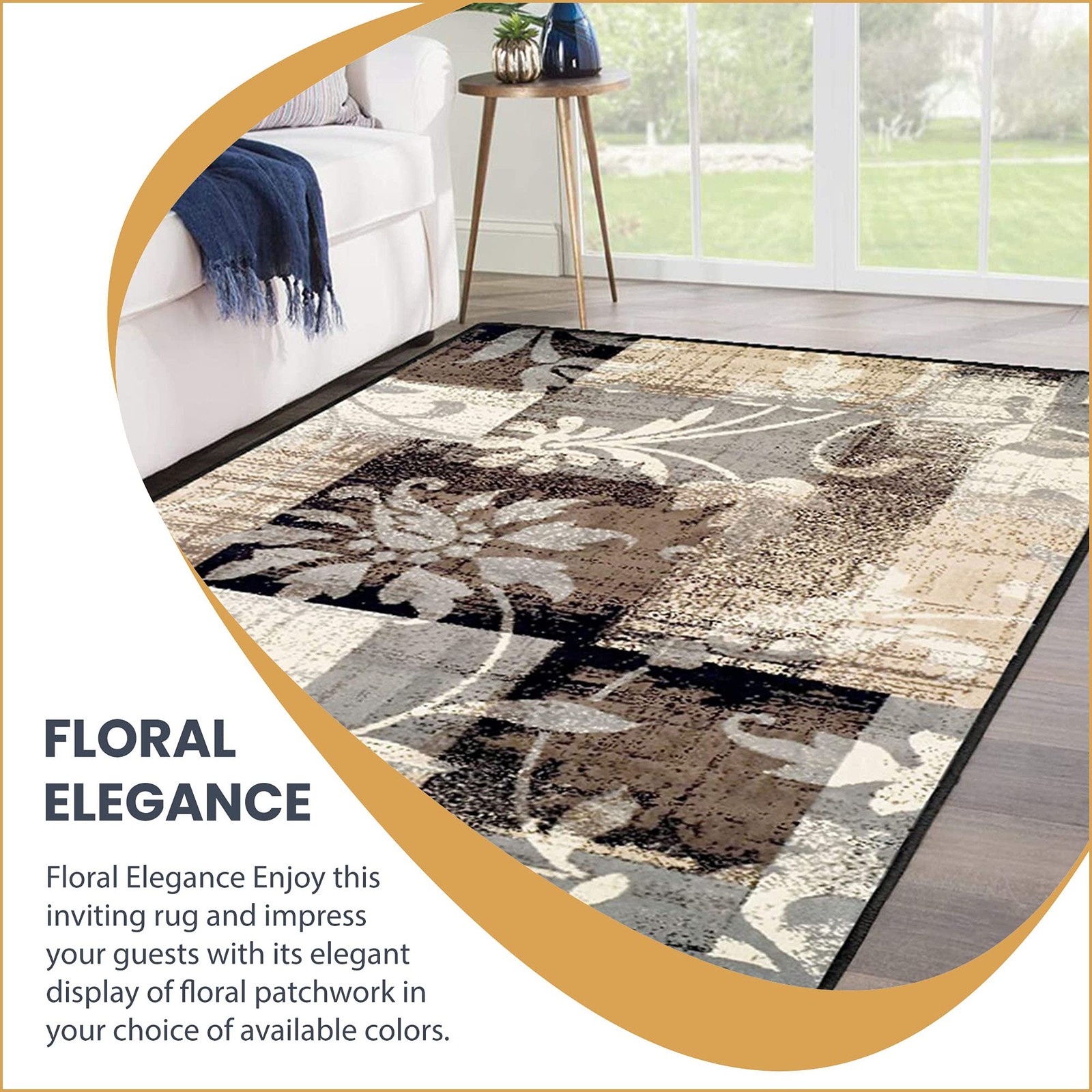 Indoor Area Rug, Jute Backed, Perfect for Office, Living/Dining Room, Bedroom…