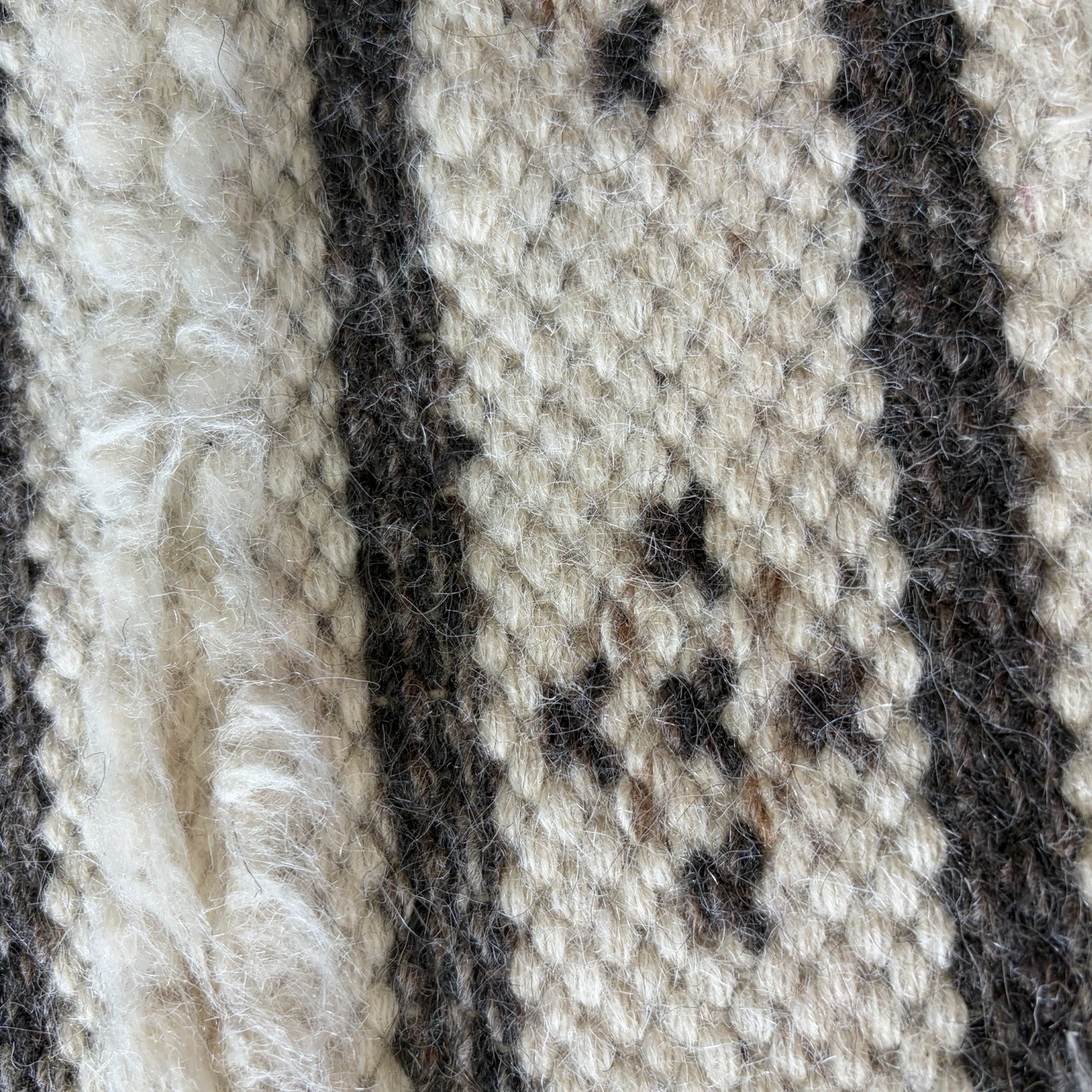 Handwoven Wool Textured Pattern Rug Natural Boho Decor Carpet Wall Hanging 3 x 2