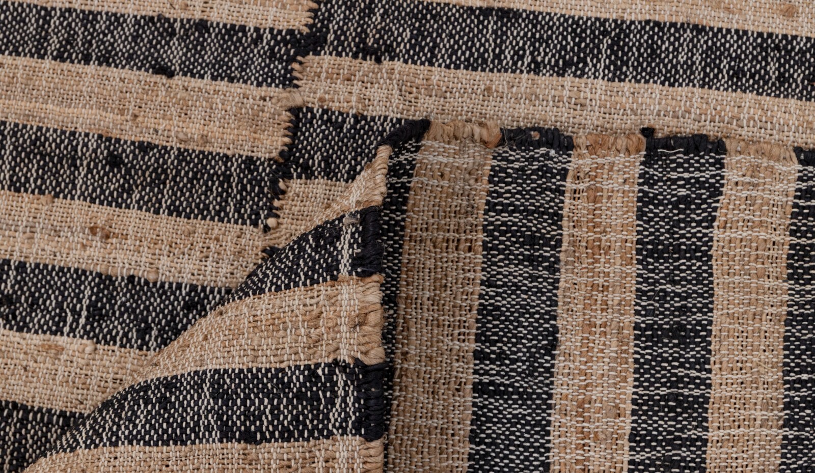 Natural Jute Black High Quality Hand Woven Geometric Boho Style Customize Rug