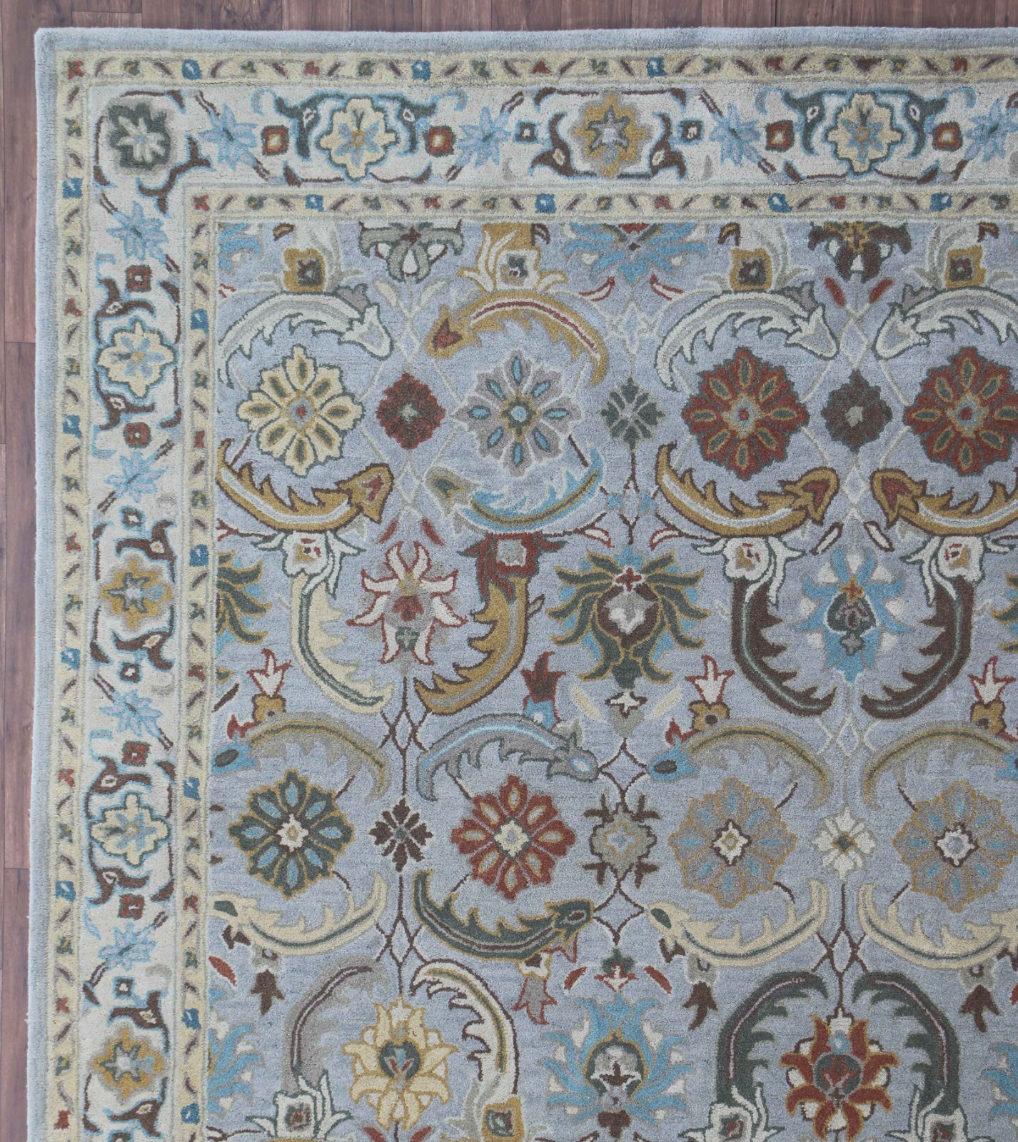 New Eva Gray Traditional Oriental Old Style Handmade Tufted 100% Wool Area Rugs