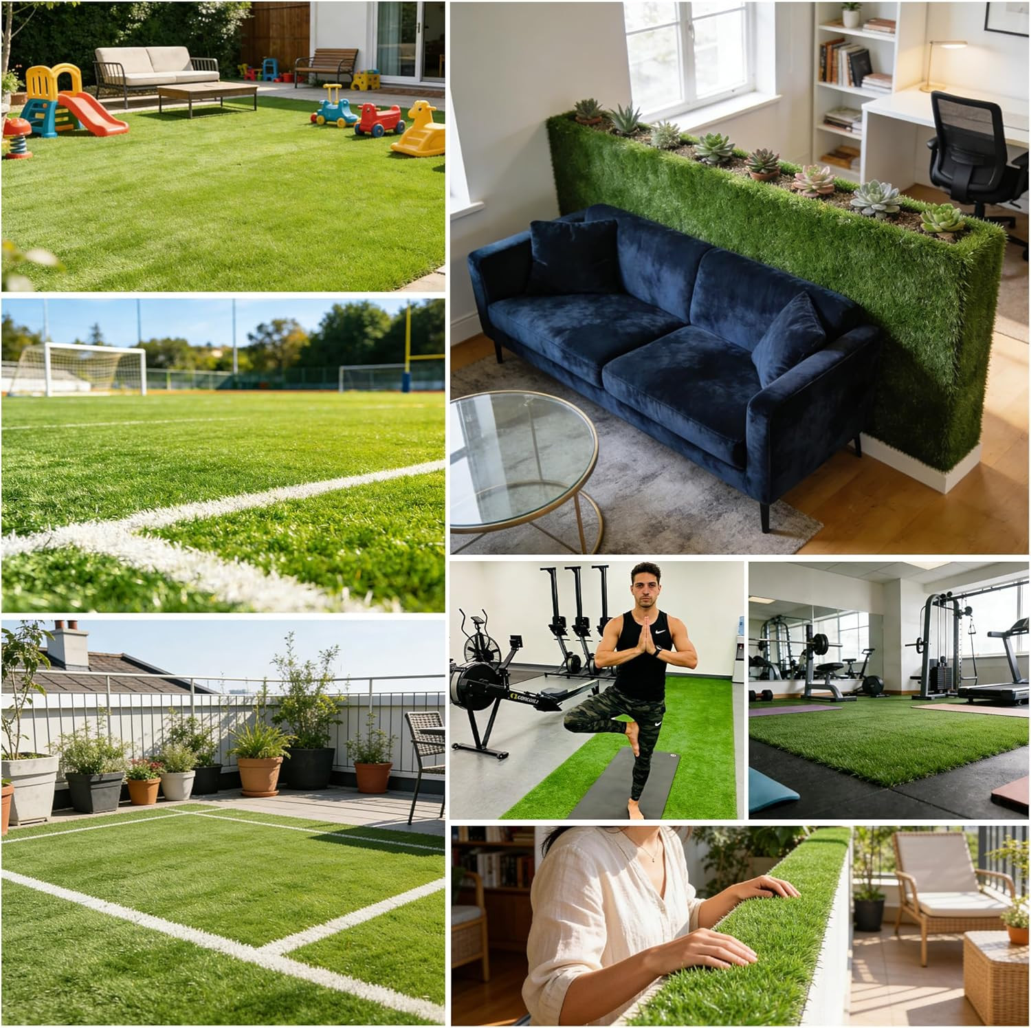 Artificial Grass Rug 39.37X31.49 in Indoor Outdoor, 0.35Inch Pile Height,Fake Re