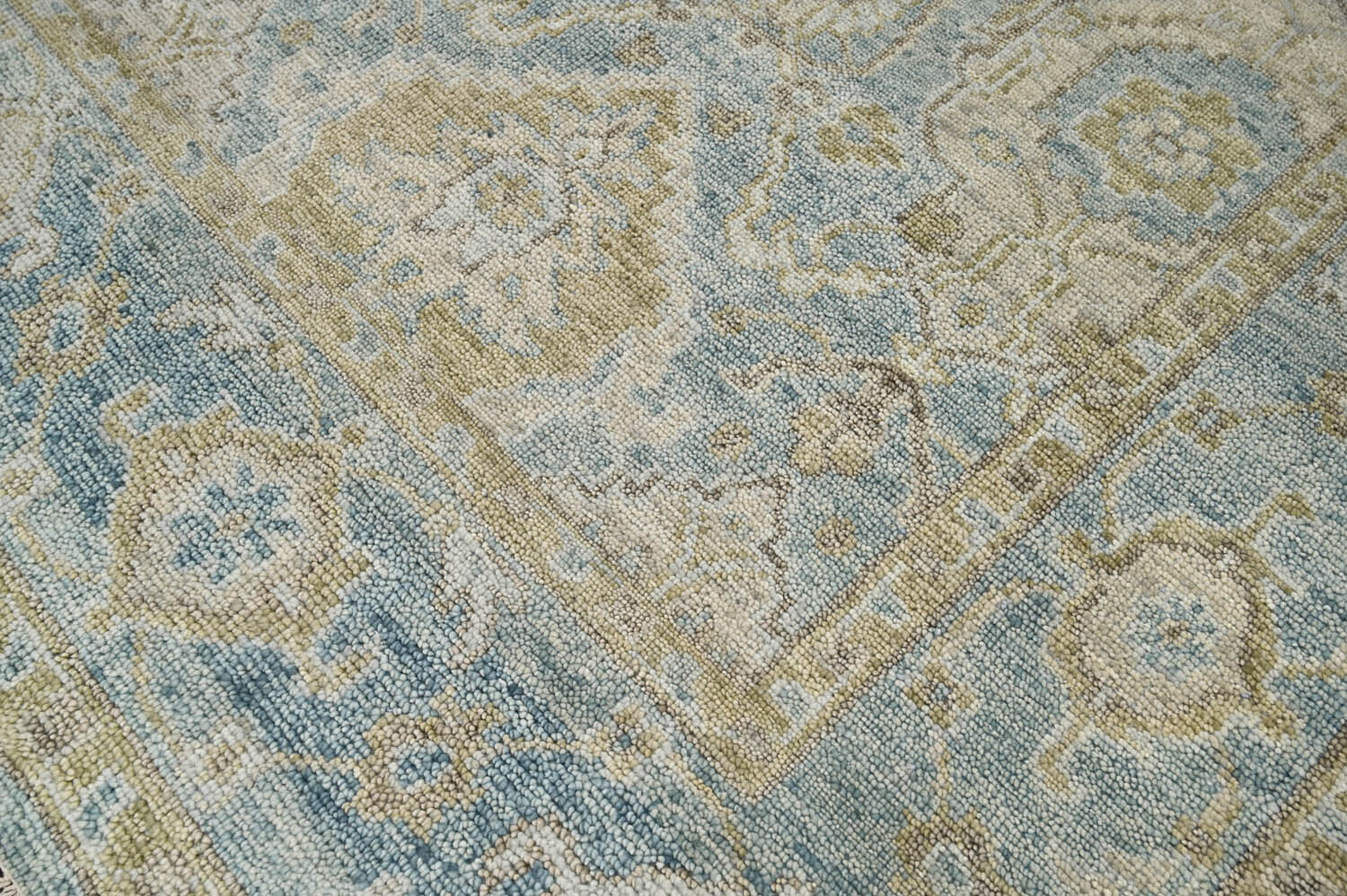 LoomBloom Multi Size Aqua Hand Knotted Traditional Oushak Wool Oriental Area Rug