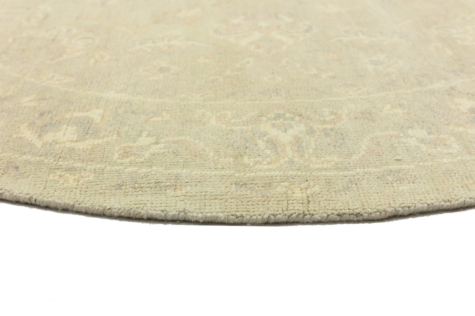 Floral Transitional Hand-Knotted Round Oriental Rug Home Decor Carpet 6X6 ft