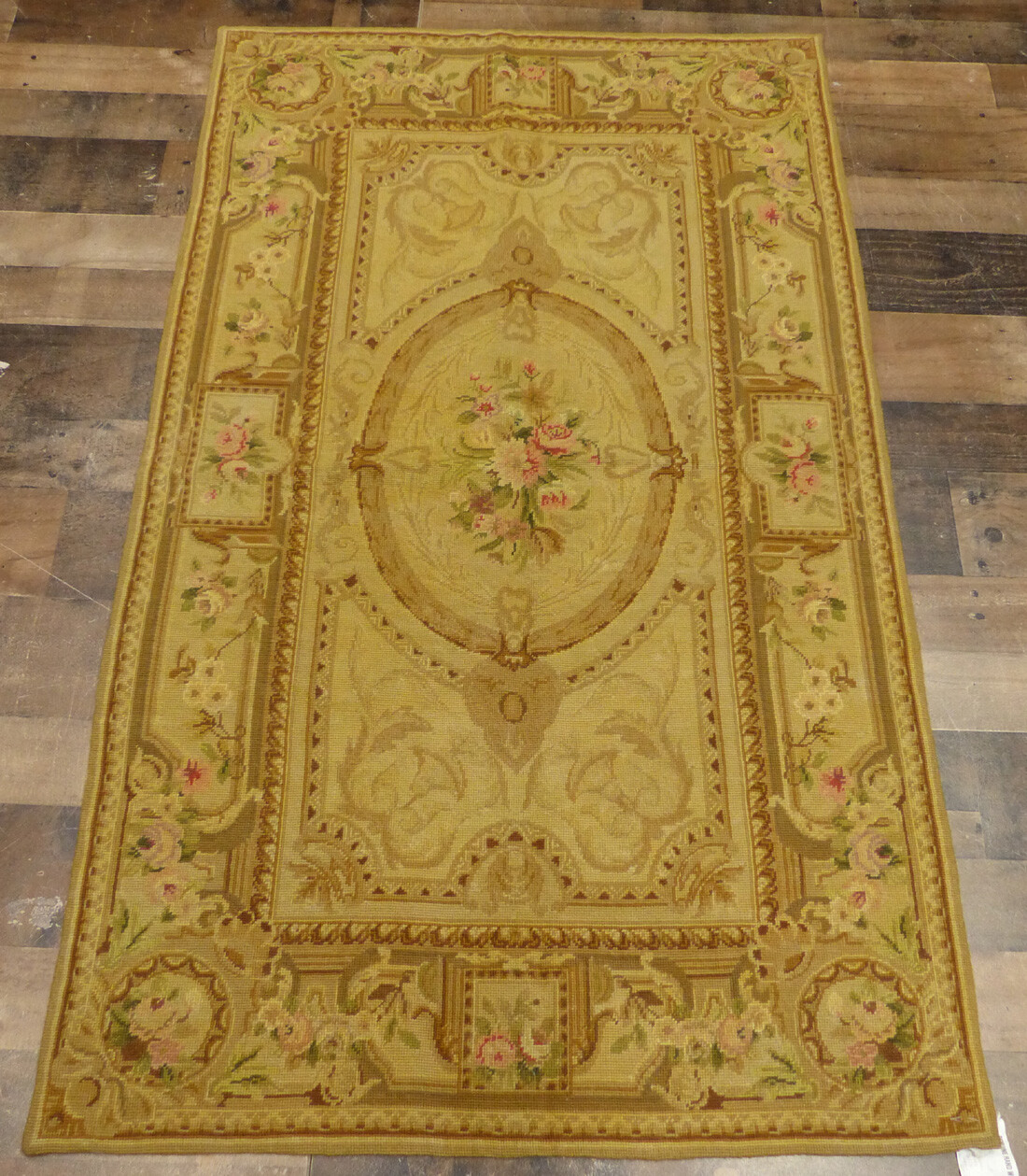 3’x5′ Stunning French Aubusson DESIGN hand knotted wool Needlepoint Chic rug