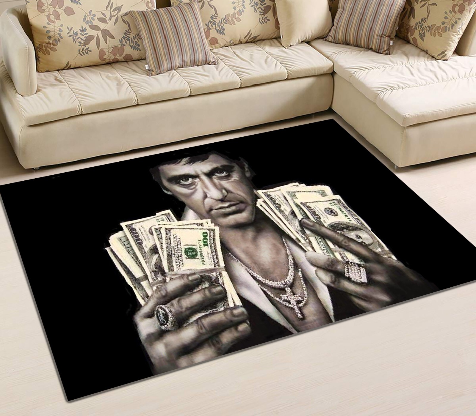 Scarface Rug, God Father Rug, Tony Montano Rug, For Living Room Scarface Rug