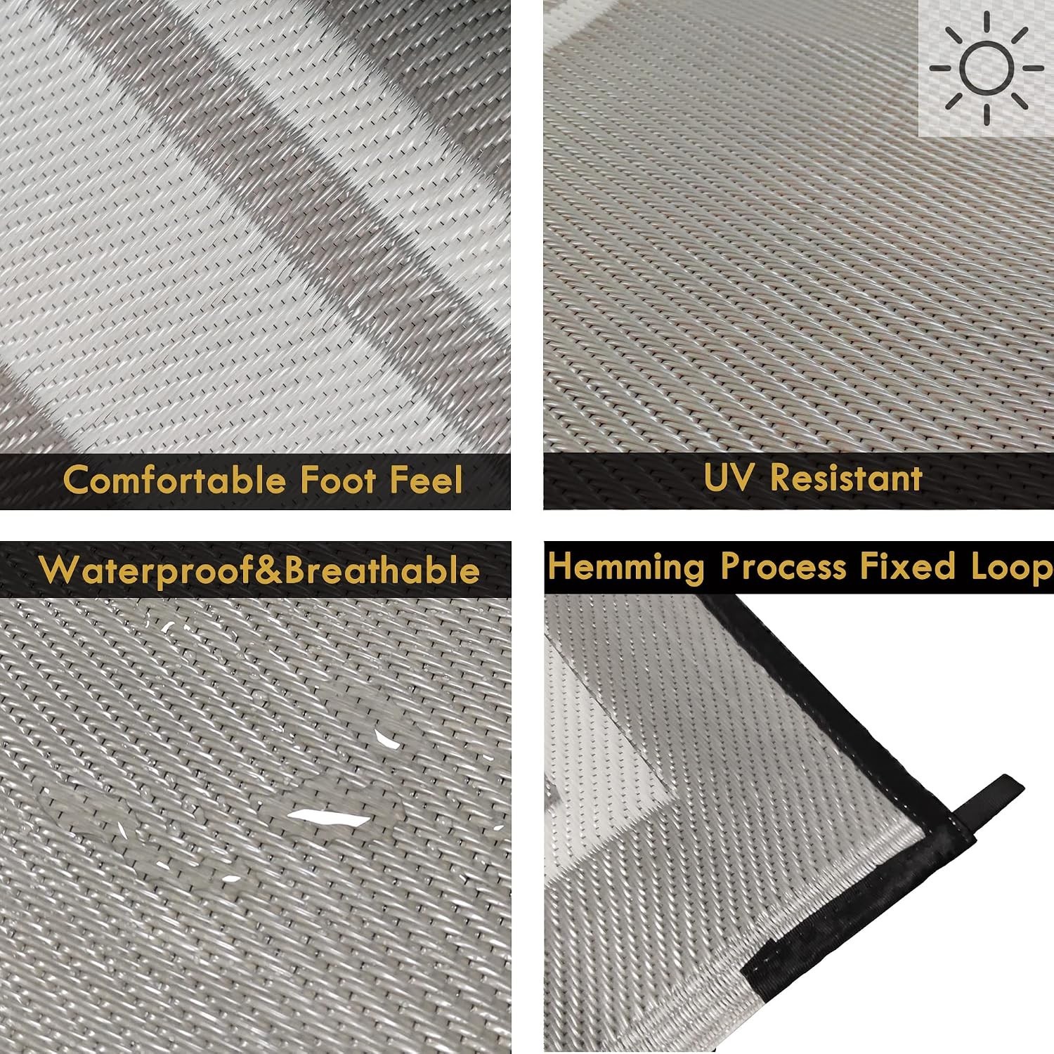 6×9 Feet Waterproof Outdoor Rug with Modern Geometric Design – Easy to Clean