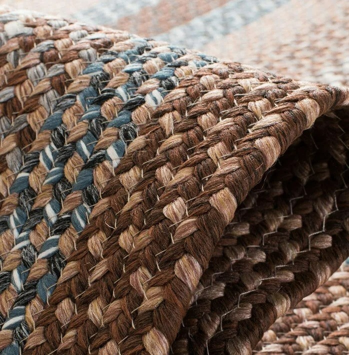 20′ Braided Runner Rug Farm House Rustic Country Home Decor Hallway Accent Aqua