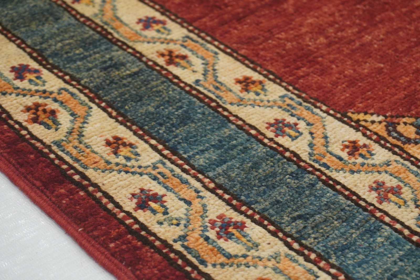 3×5 ft Red Afghan Hand Knotted Oriental Area Rug