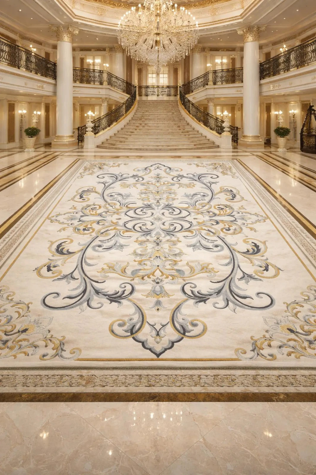 Luxury Palace Floral Hand-Tufted Rug Premium Statement Carpet Rugs for Royals
