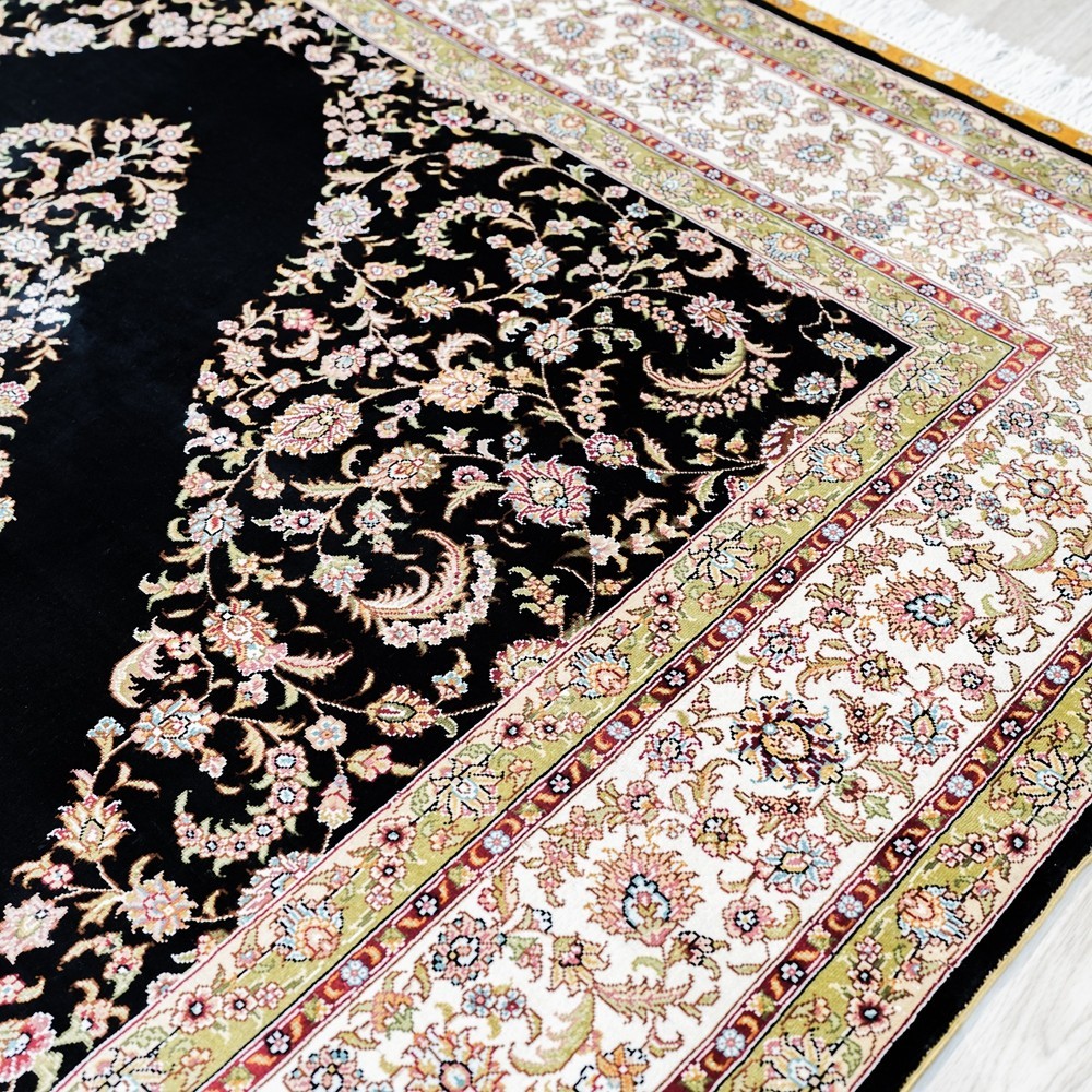 5.5x8ft Handmade Silk Rug Antique Hand-knotted Carpet for Living Room 0205