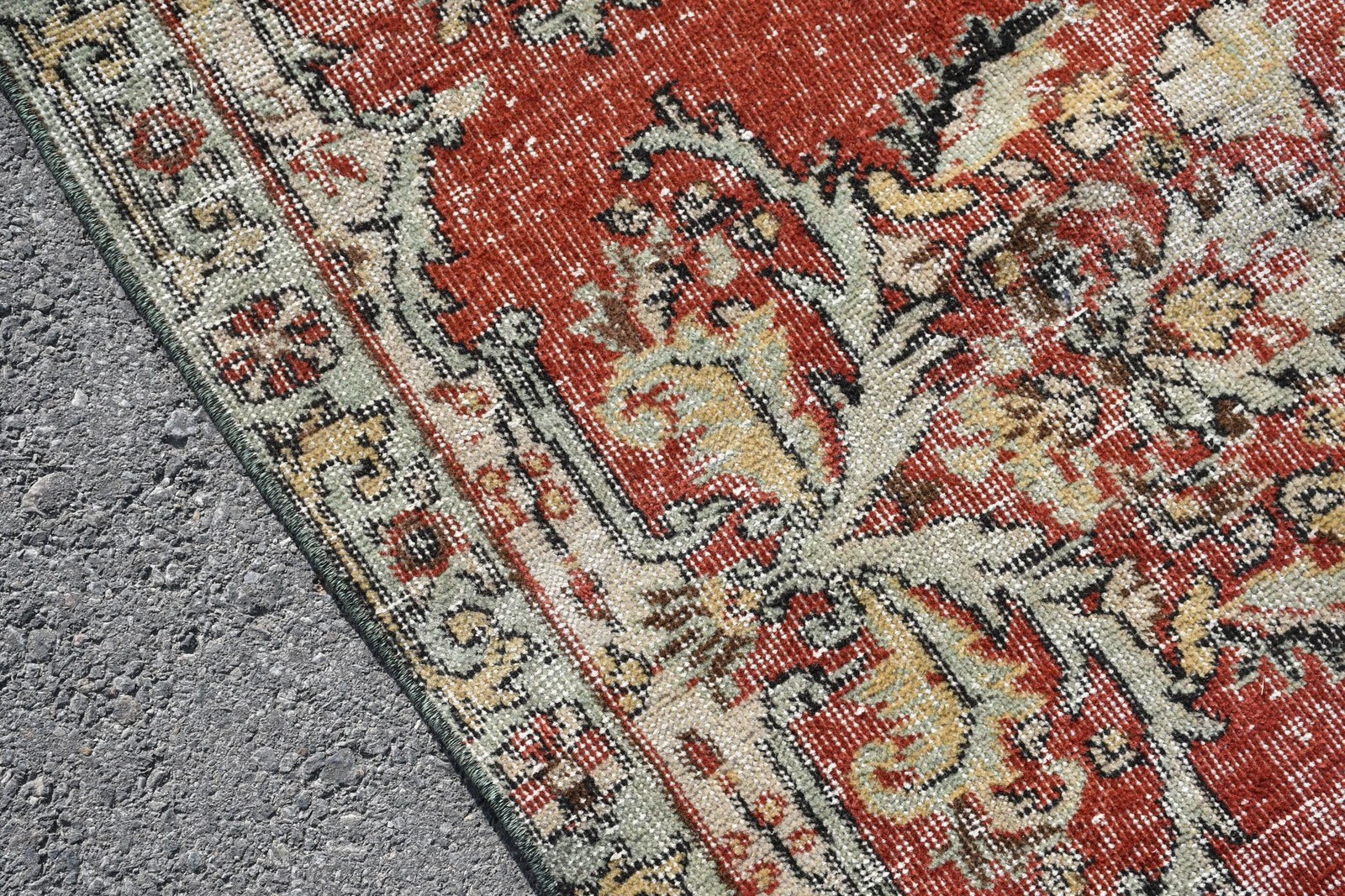 Turkish Rug 68,9×10,7 ft (2099×326 cm), Red Floral Vintage Rug