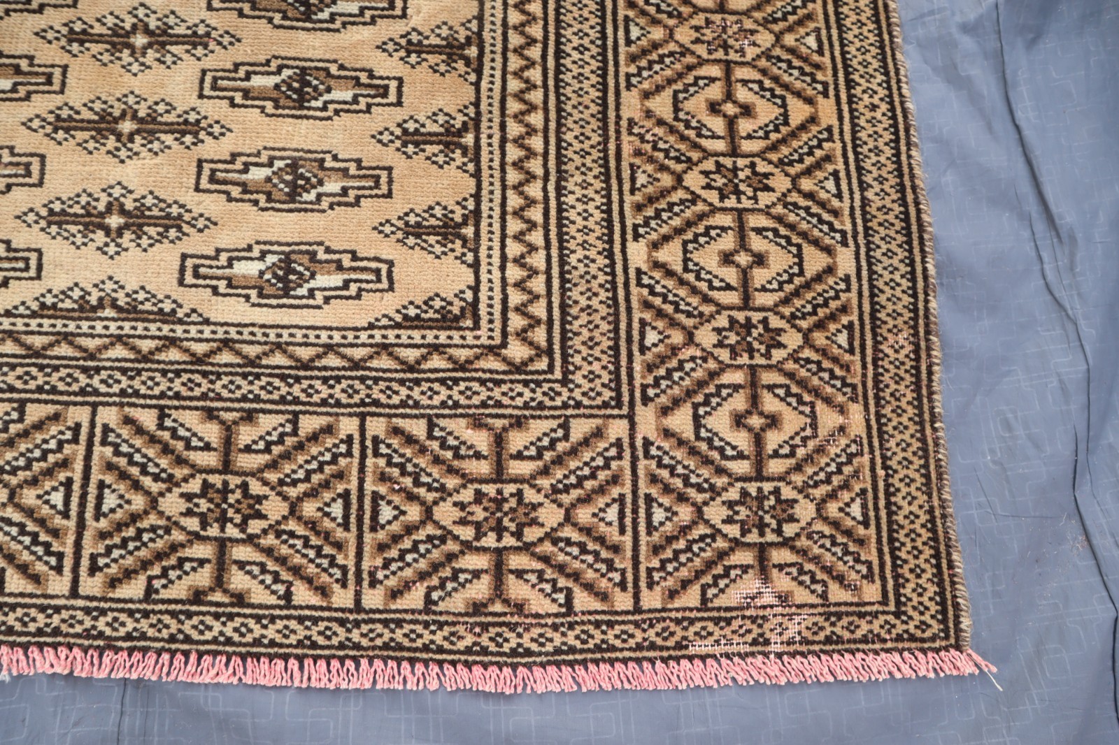 9’6×12’5 ft Antique Turkmen Bukhara Rug- Large Afghan Hand-Knotted Wool Area Rug
