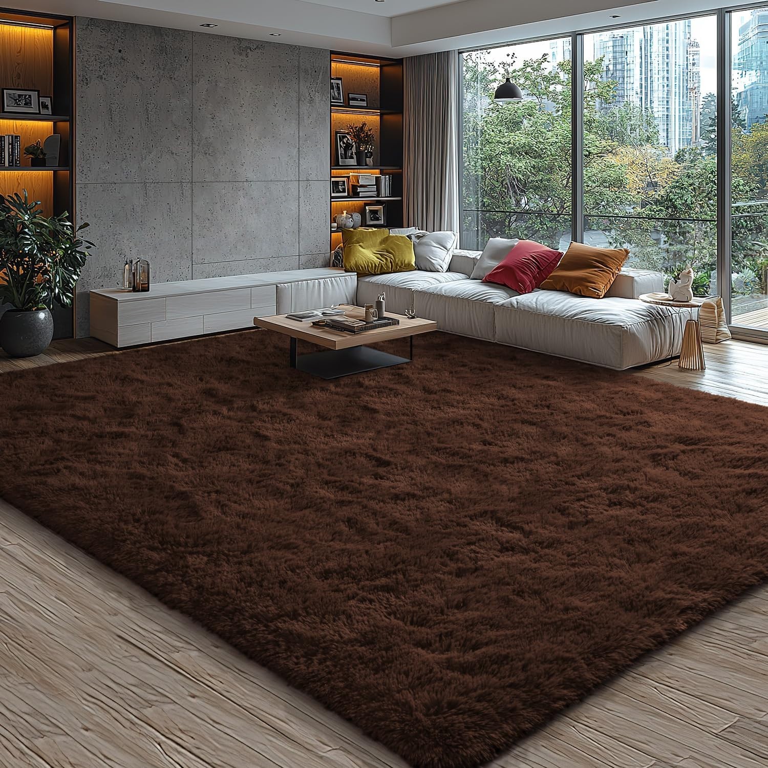 Fluffy Area Rugs Soft Plush Shag Coffee Carpet Mat for Living Room Bedroom Floor
