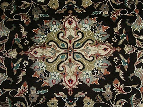 Excellent Hot Brownie Choco Medallion Rug Wool Silk Hand Knotted Carpet (6 x 4)’