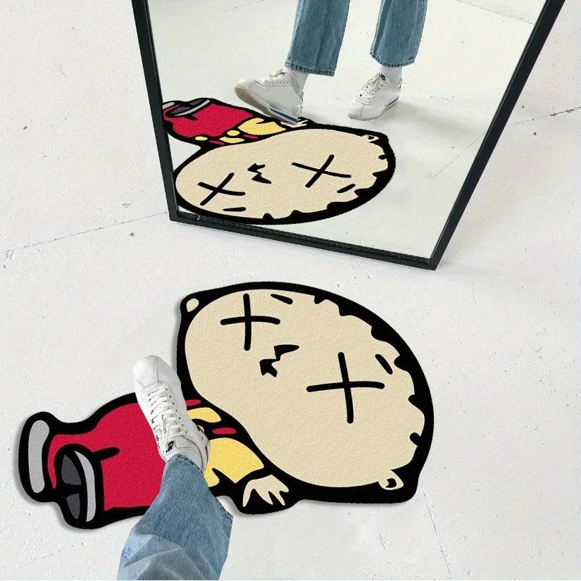 VIKAMA Funny Cartoon Character Rug Soft Carpet for Bedroom Living Room Decor