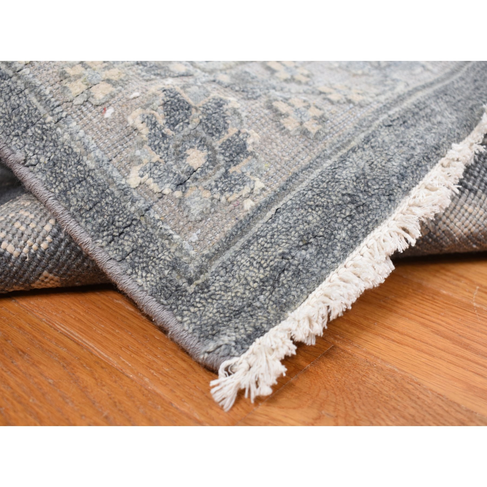 12’x15’8″ Gray Hand Knotted Oushak Influence Silk with Wool Oversized Rug R87953