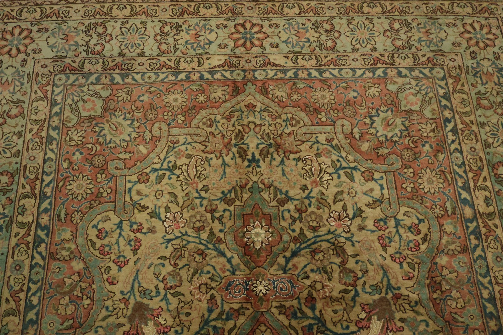 Wool & Silk Hand-Knotted Medallion Rug 5×9 Elegant Floral Traditional Carpet