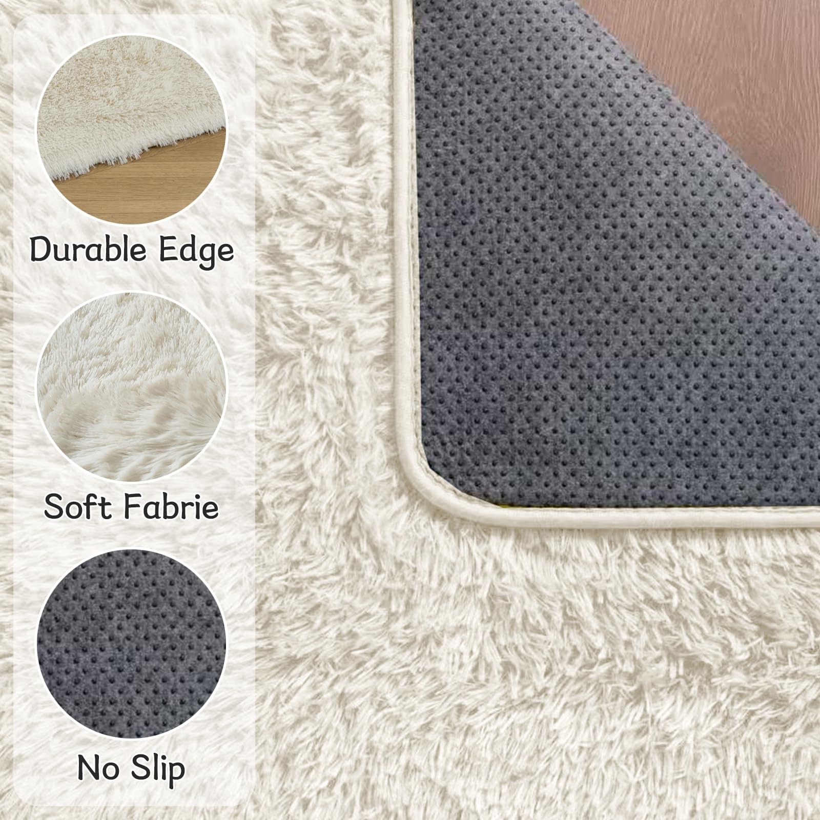 LEDODO Fluffy Area Rugs Bedroom – Soft Plush Shag Rug Living Room Nursery Kids