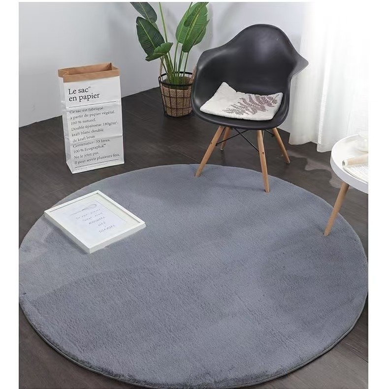 Faux Rabbit Fur Rug for Bedside Sofa Kids Room Desk Bathroom