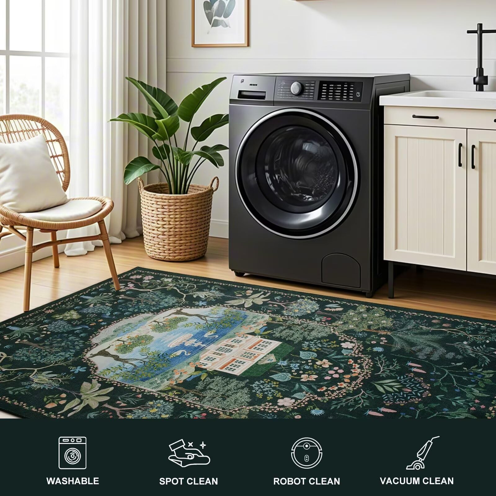 3×5 Bedroom Rug,Washable Rugs for Entryway, Living Room, Indoor Floor Mat, Mo…