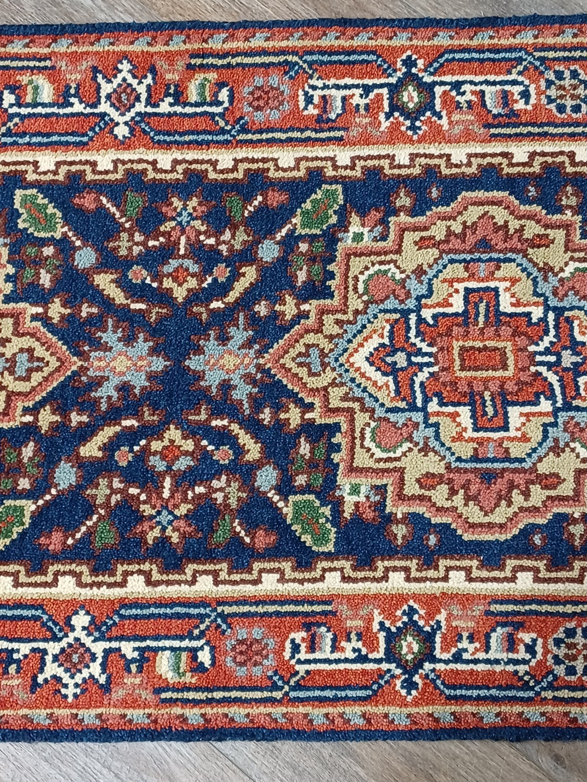 Bohemian Oushak Turkish Runner Rug, Oushak Hand Made Geometric Rug, 2.6×22.7 Ft