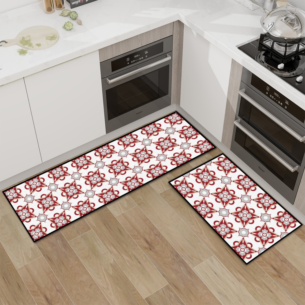 Washable Kitchen Rug Non Slip Backing Anti-Fatigue, Waterproof, Heat-Resistant