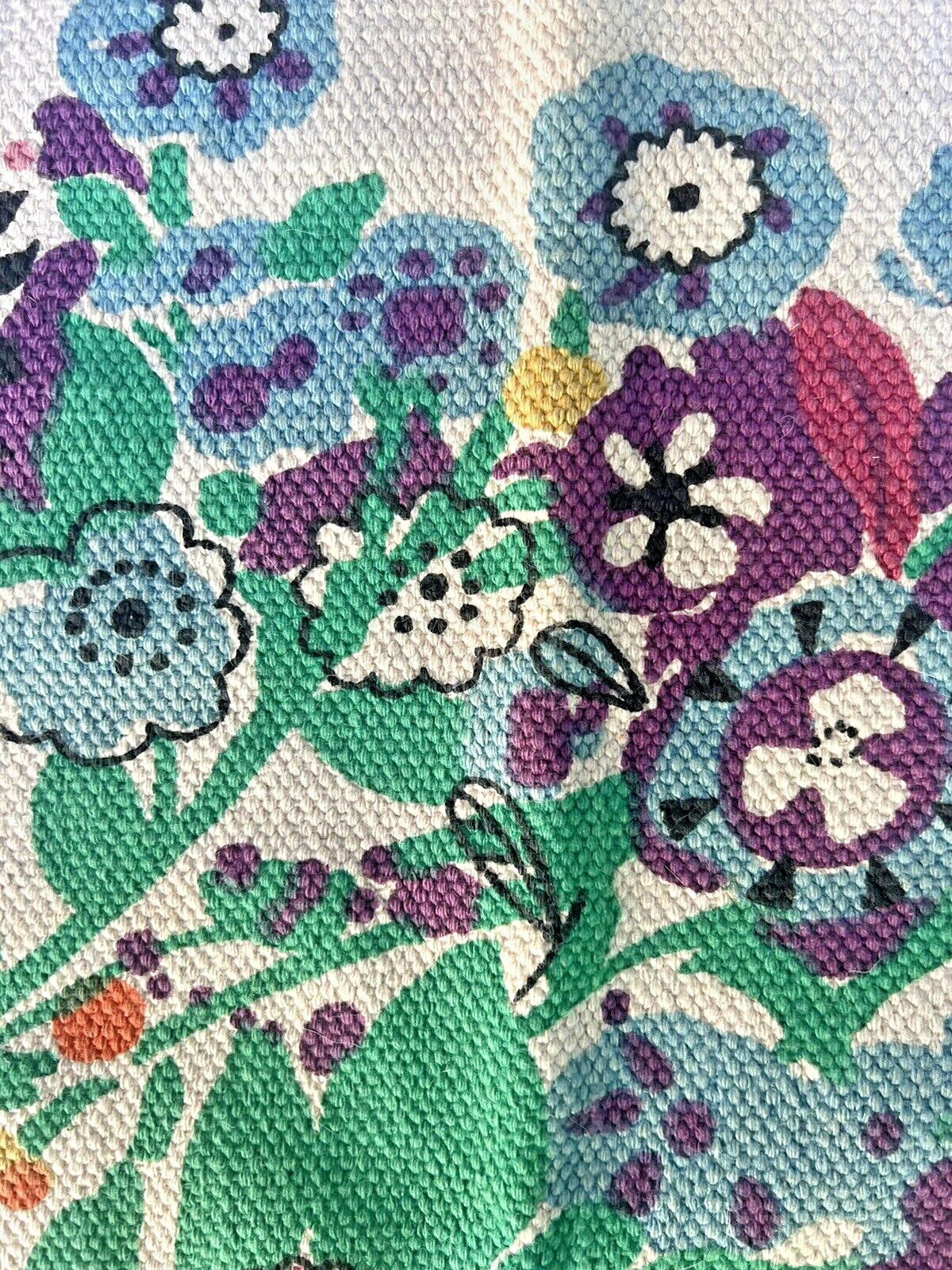 100% Cotton Woven Colorful Rug 36 1/4” X 24 1/2” Peacock & Flowers Made In India