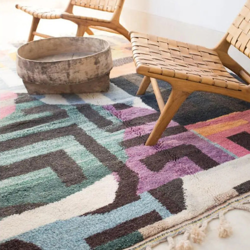 Custom Hand-Knotted Moroccan Rug, Moroccan Wool Rug, Beber Beni Ourain Wool Rug
