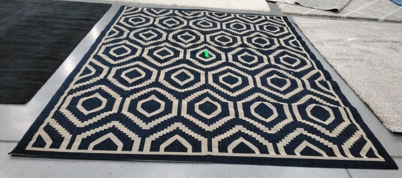 NAVY / BEIGE 9′ X 12′ Stained Rug Reduced Price 1172734604 CY6902-268-9