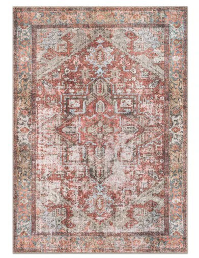 World Rug Gallery Amber Multi 5 ft. x 7 ft. Vintage Boho Medallion Area Rug