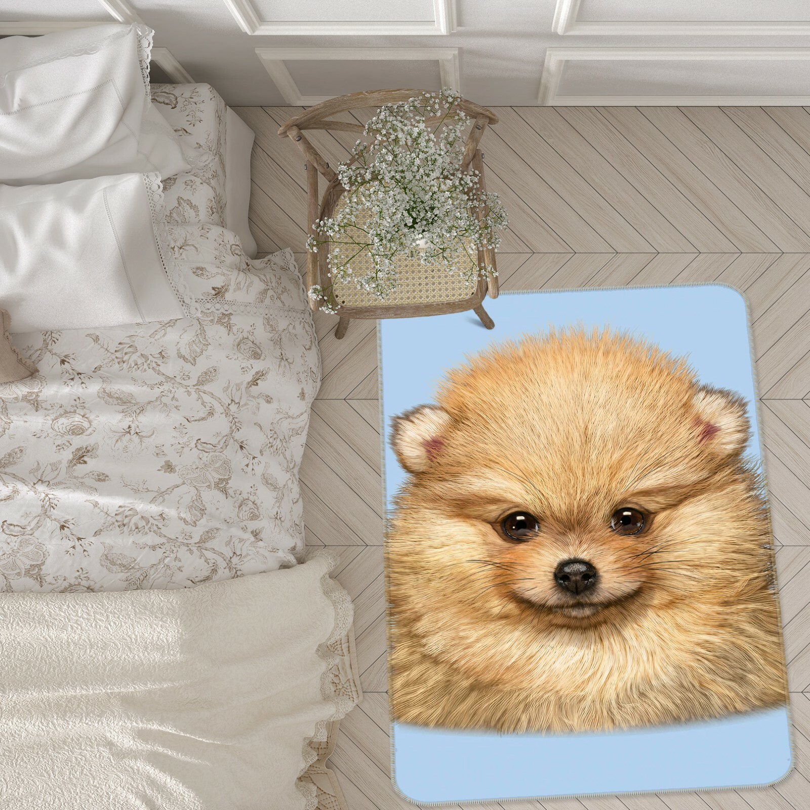 3D Pomeranian Puppy ZHUA64 Game Non Slip Rug Mat Photo Carpet Vincent Zoe