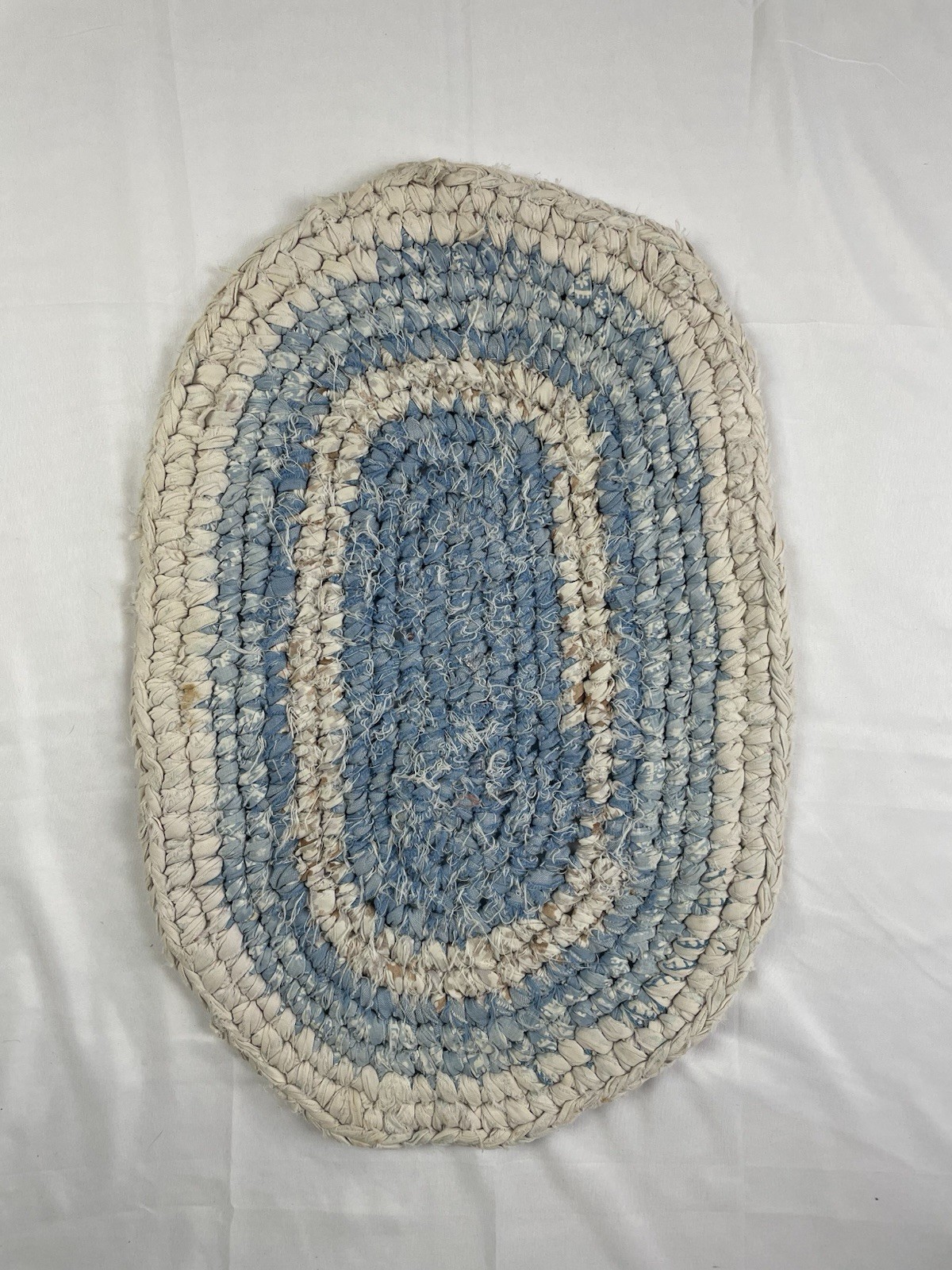 Vintage Handmade Rag Rug Crocheted Boho Cottagecore Grandmacore Colorful