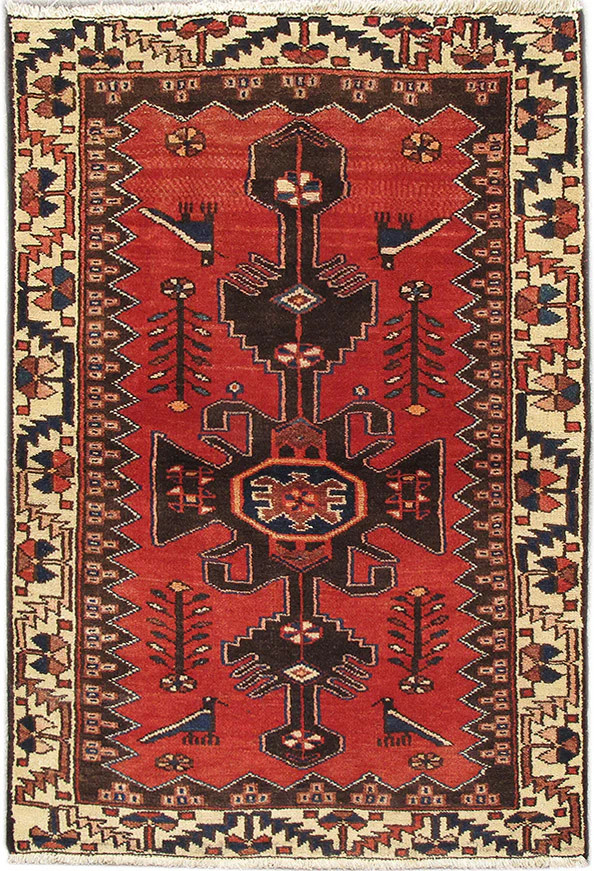 3.3 x 5 Perrsian Tribbal Rug Birds #PIX-82687