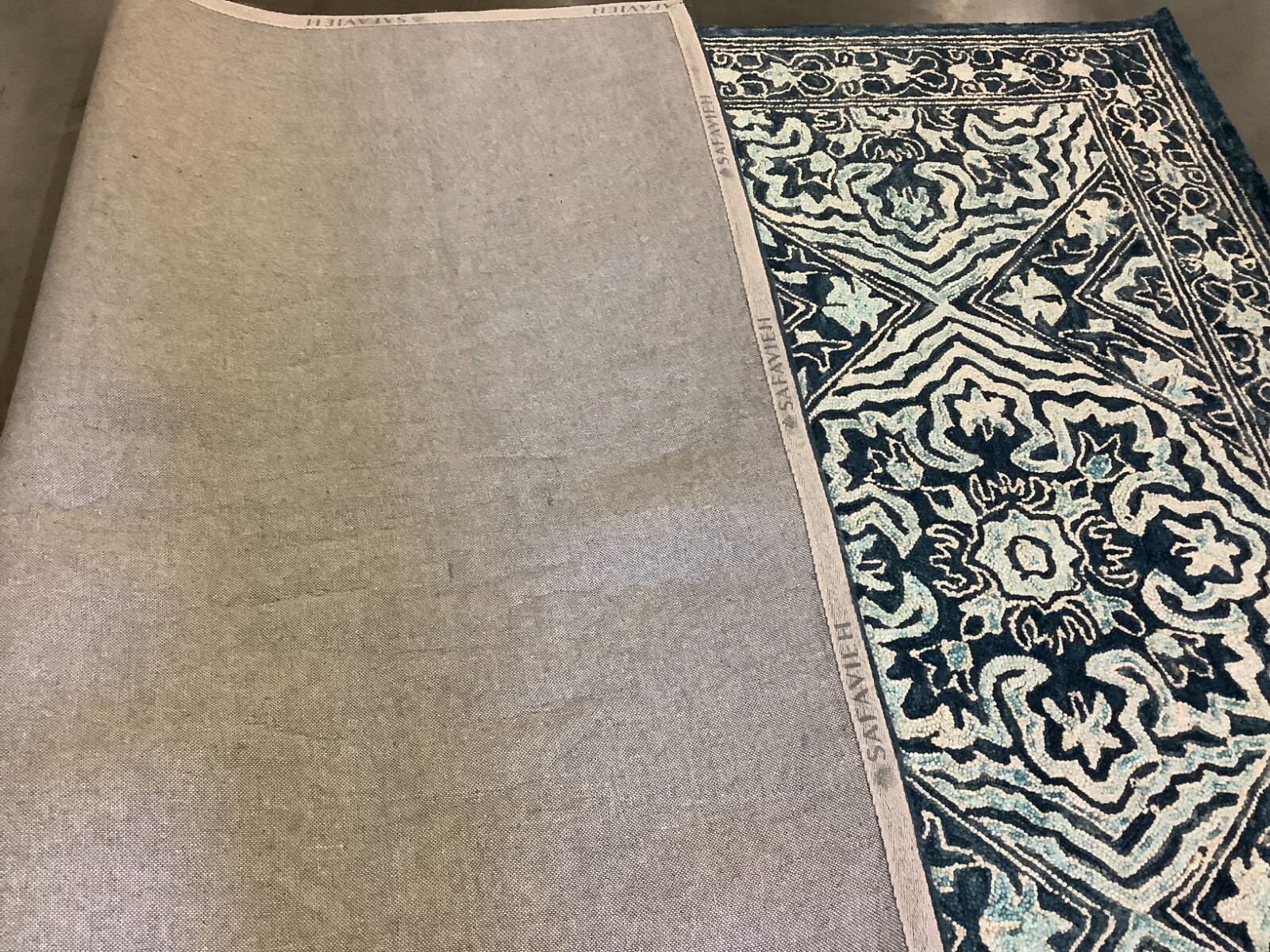 NAVY / LIGHT BLUE 8′ X 10′ Back Stain Rug, Reduced Price 1172666912 TRC507N-8
