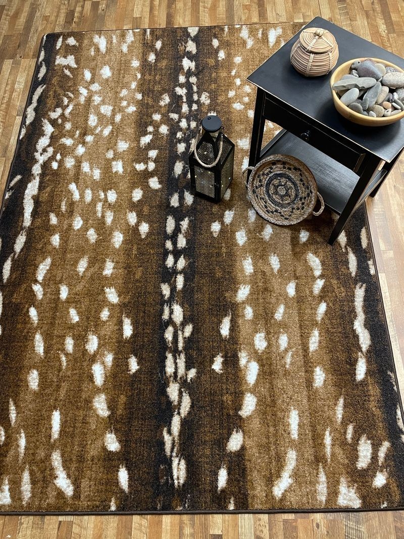 Mafaldi Axis Hide Brown Print Southwestern Country Home Area Rug 11’x13′